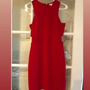 H&M Sz 4 Sheath Dress Red Sleeveless